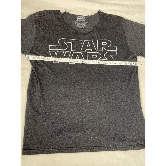 Star Wars Logo Black Speckled Distressed Tee Size M - Picture 3 of 6